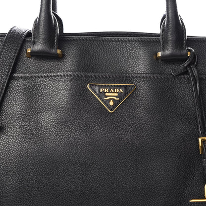 Prada Vitello Daino Shoulder Bag Black 10 of 10