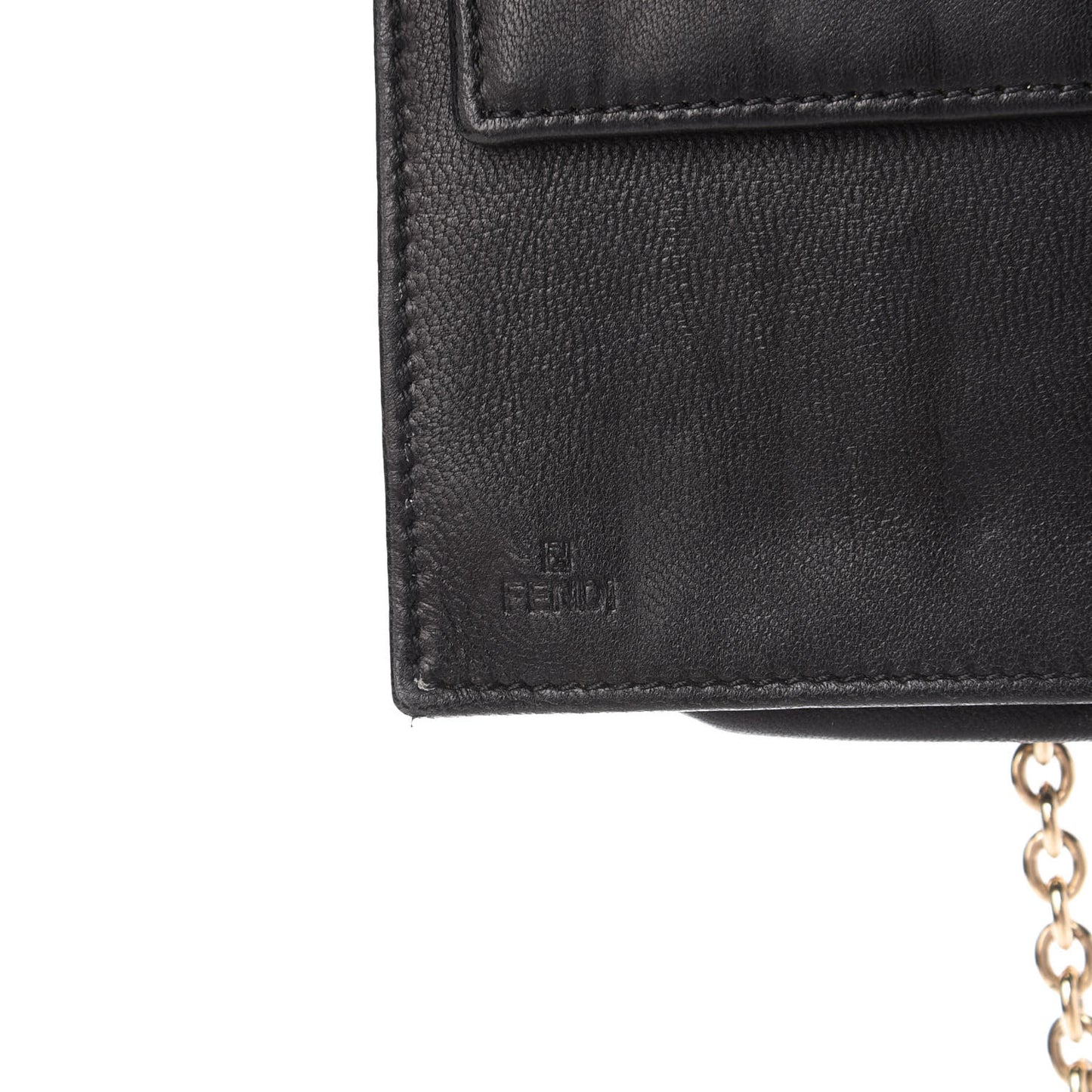 Nappa Logo Embossed Long Wallet On Chain Black