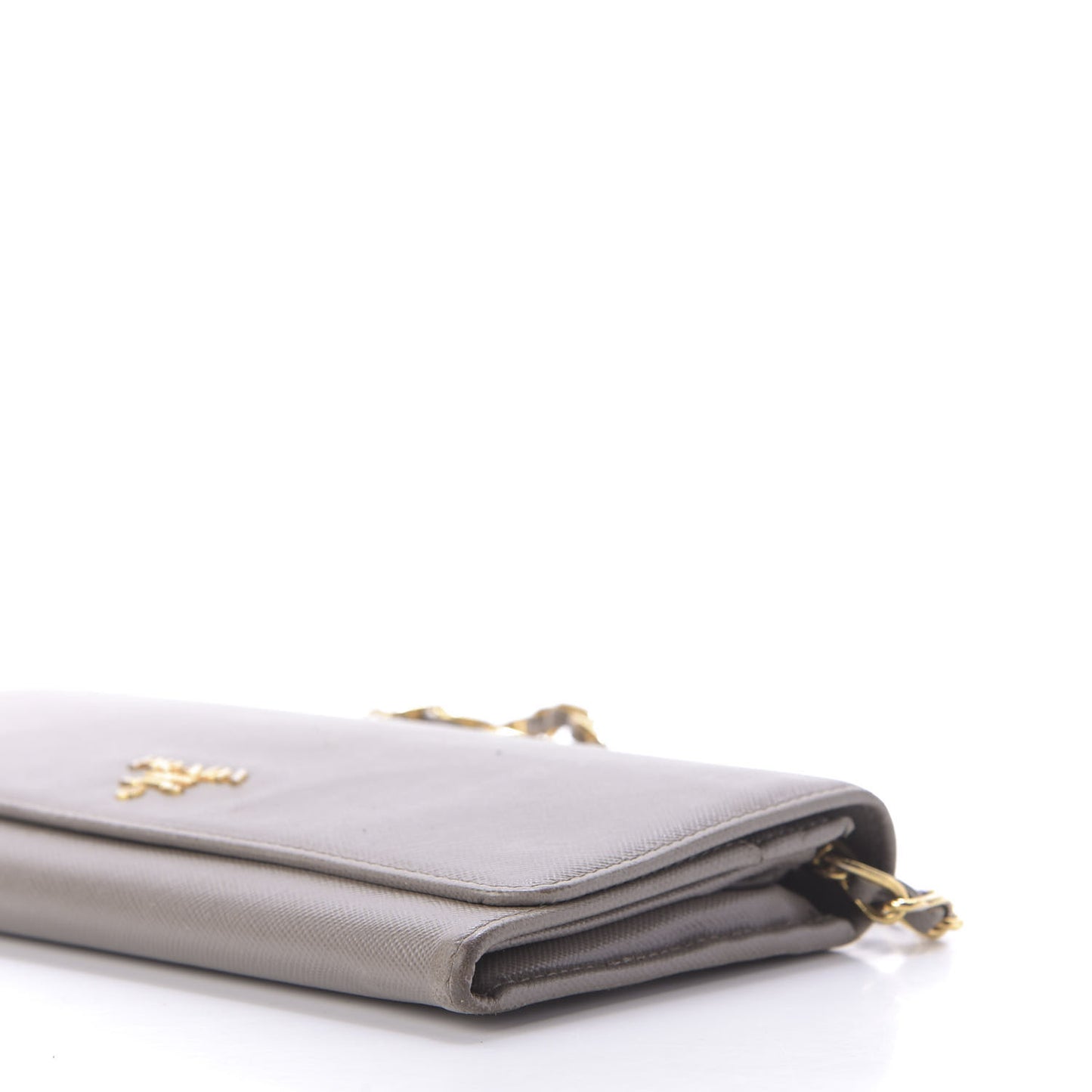 Saffiano Metal Oro Chain Wallet Argilla