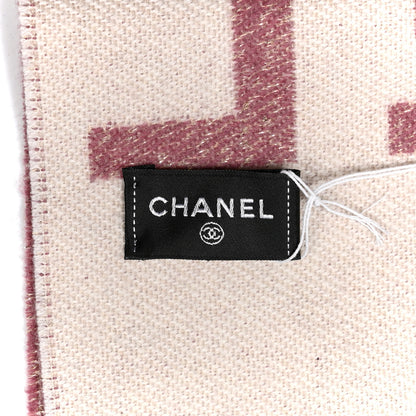 Chanel Cashmere CC Fringe Stole Pink 3 of 4