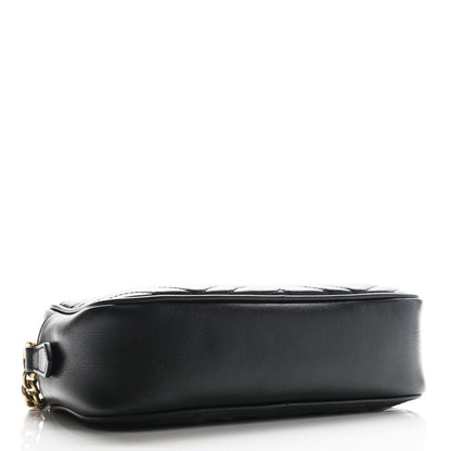 Gucci Calfskin Matelasse Small GG Marmont Chain Shoulder Bag Black 4 of 10