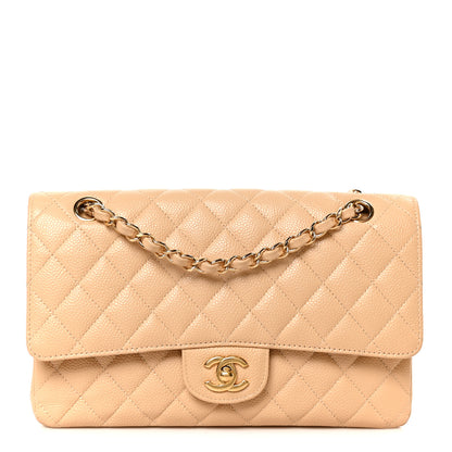 Chanel Caviar Quilted Medium Double Flap Beige 1 of 11