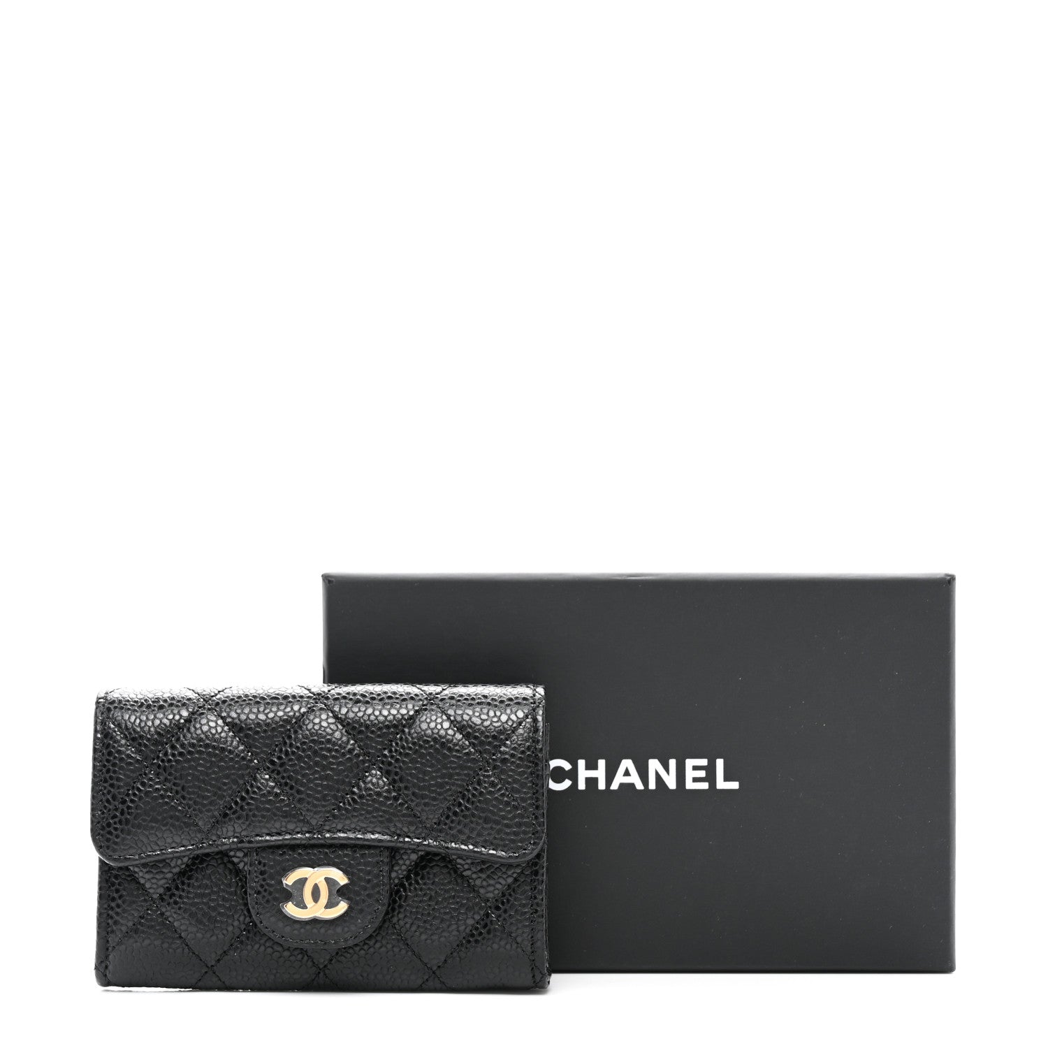 Chanel Caviar Quilted Flap Card Holder Wallet Black 9 of 9