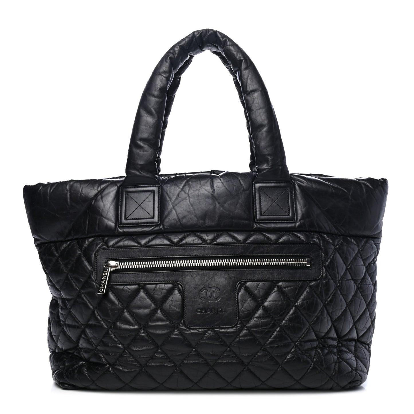 Lambskin Quilted Large Coco Cocoon Tote Black