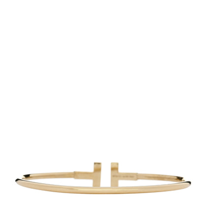 Tiffany 18K Yellow Gold Diamond T Wire Bracelet 2 of 4