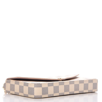 Louis Vuitton Damier Azur Pochette Felicie Chain Wallet Rose Ballerine 4 of 10