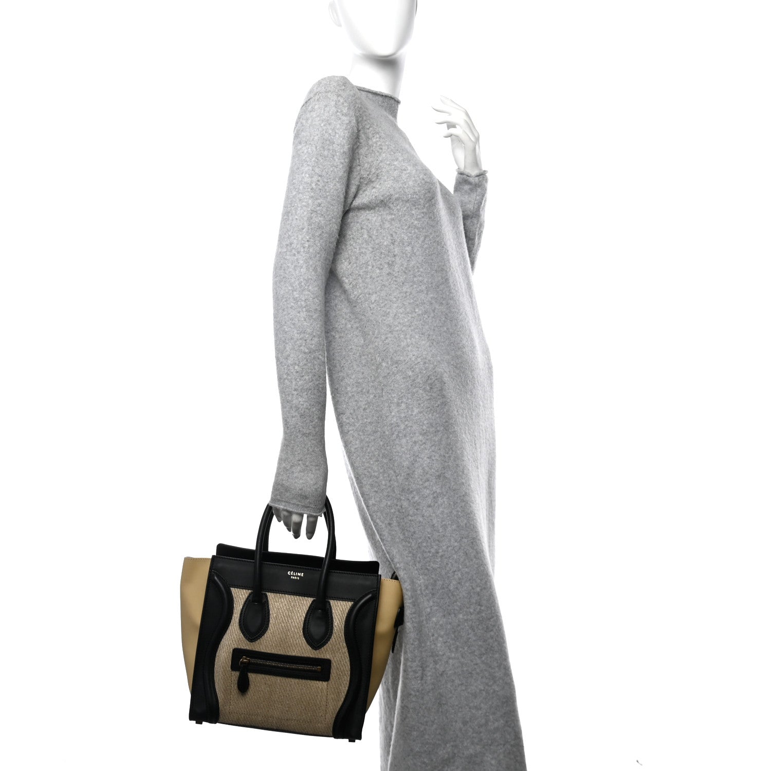Celine Canvas Smooth Calfskin Micro Tri-Color Luggage Beige 2 of 16