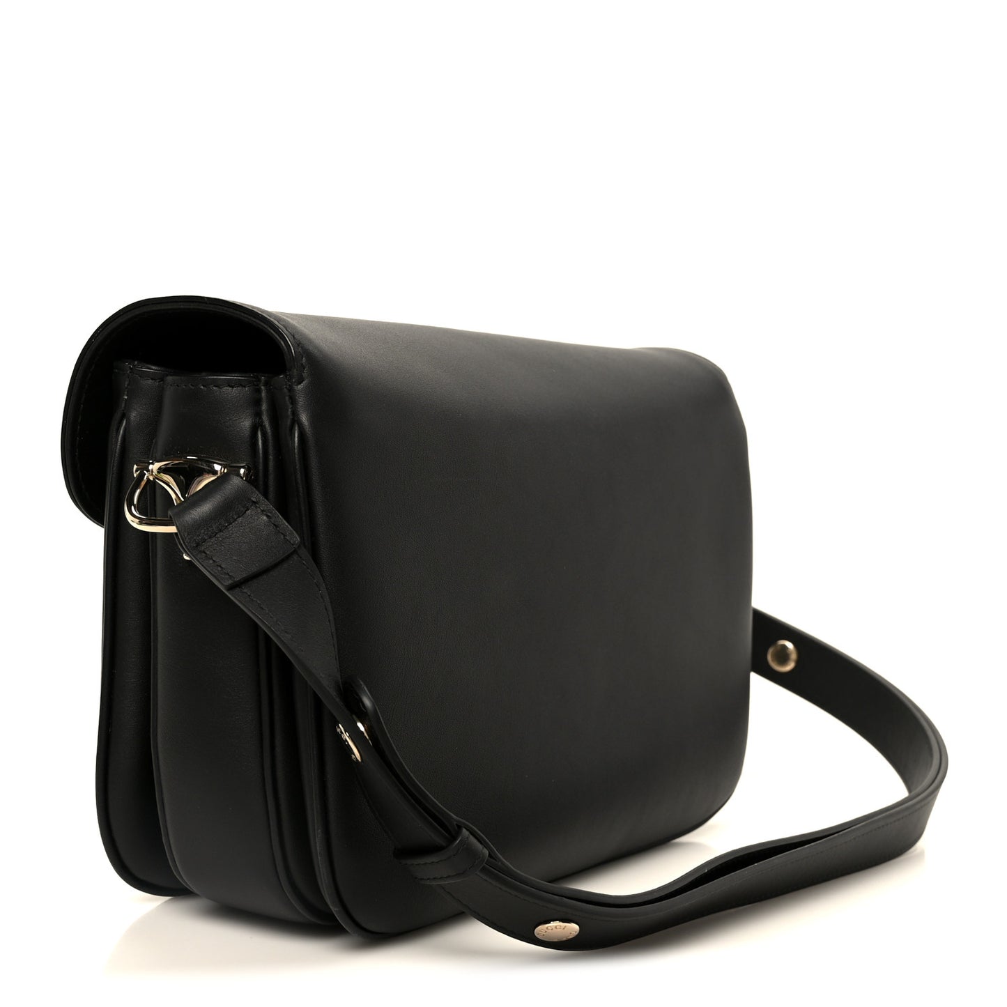Arabella Calfskin Horsebit 1955 Soft Small Shoulder Bag Black