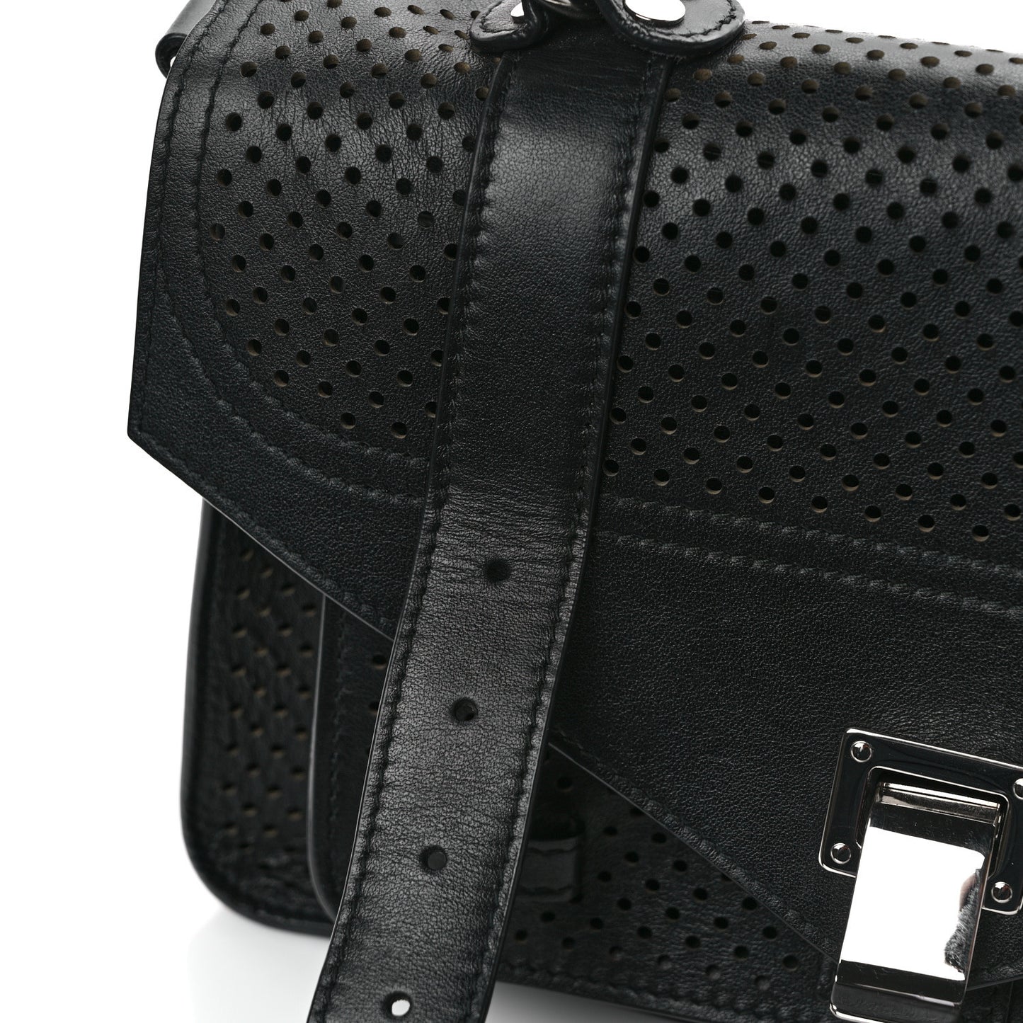 Grained Calfskin Tiny PS1 Satchel Black
