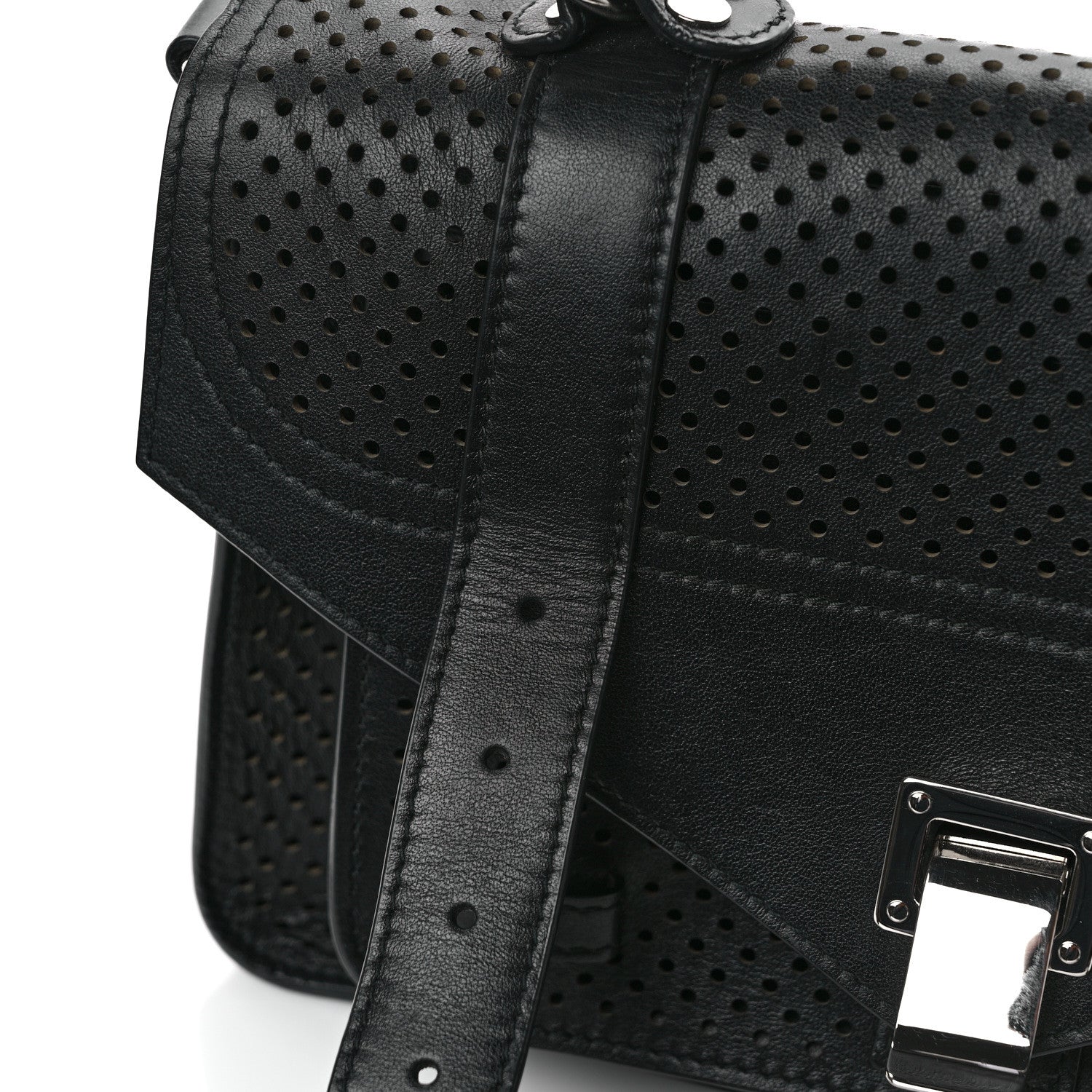 Proenza Schouler Grained Calfskin Tiny PS1 Satchel Black 10 of 11