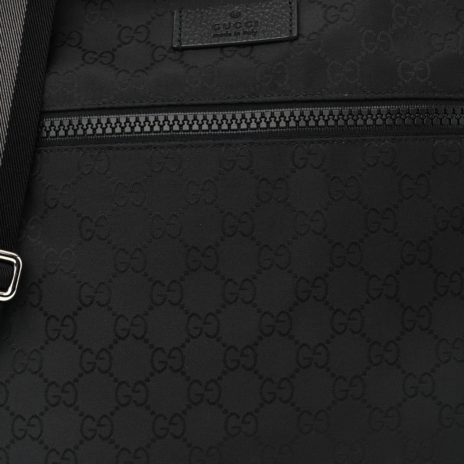 Gucci Nylon Monogram Small Flat Messenger Bag Black 10 of 15