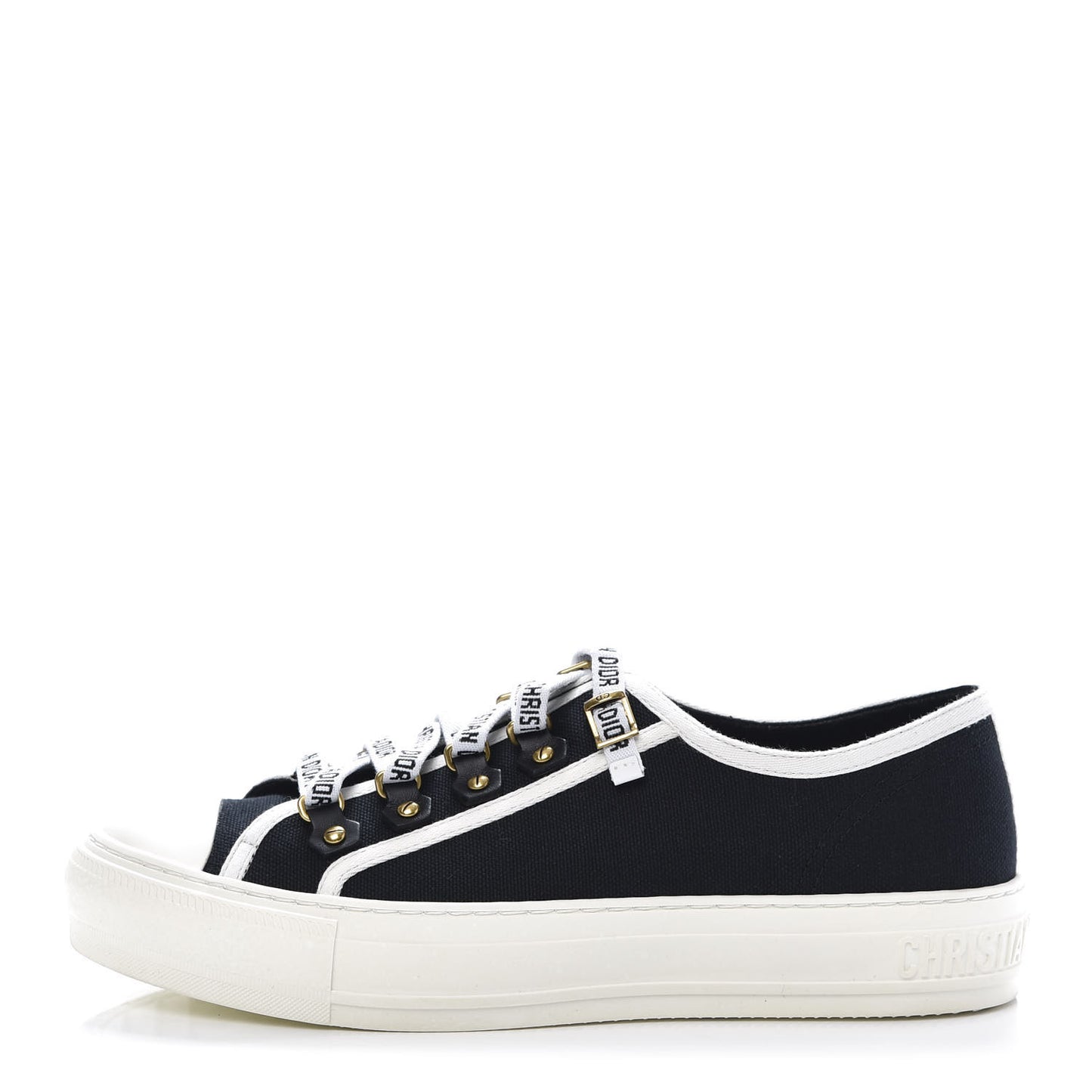 Canvas Walk'N'Dior Low Top Sneakers 37.5 Black