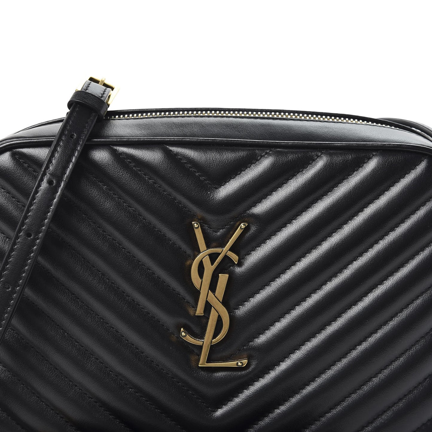 Calfskin Matelasse Monogram Lou Camera Bag Black
