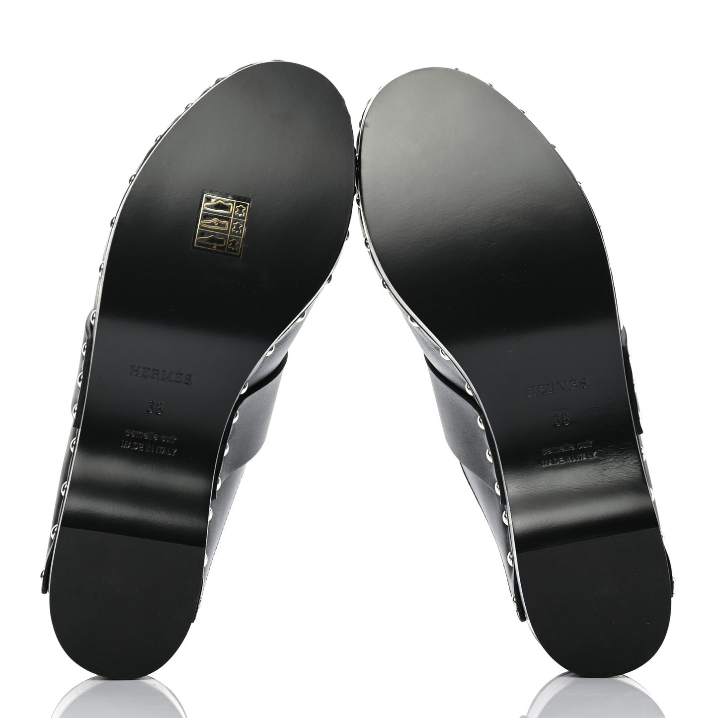Calfskin Calya Mules 38 Black