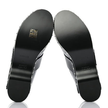 Hermes Calfskin Calya Mules 38 Black 5 of 8