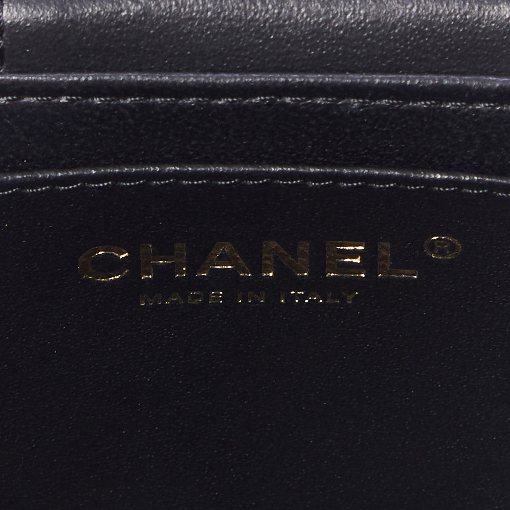 Lambskin Quilted Trendy Vanity Case Black