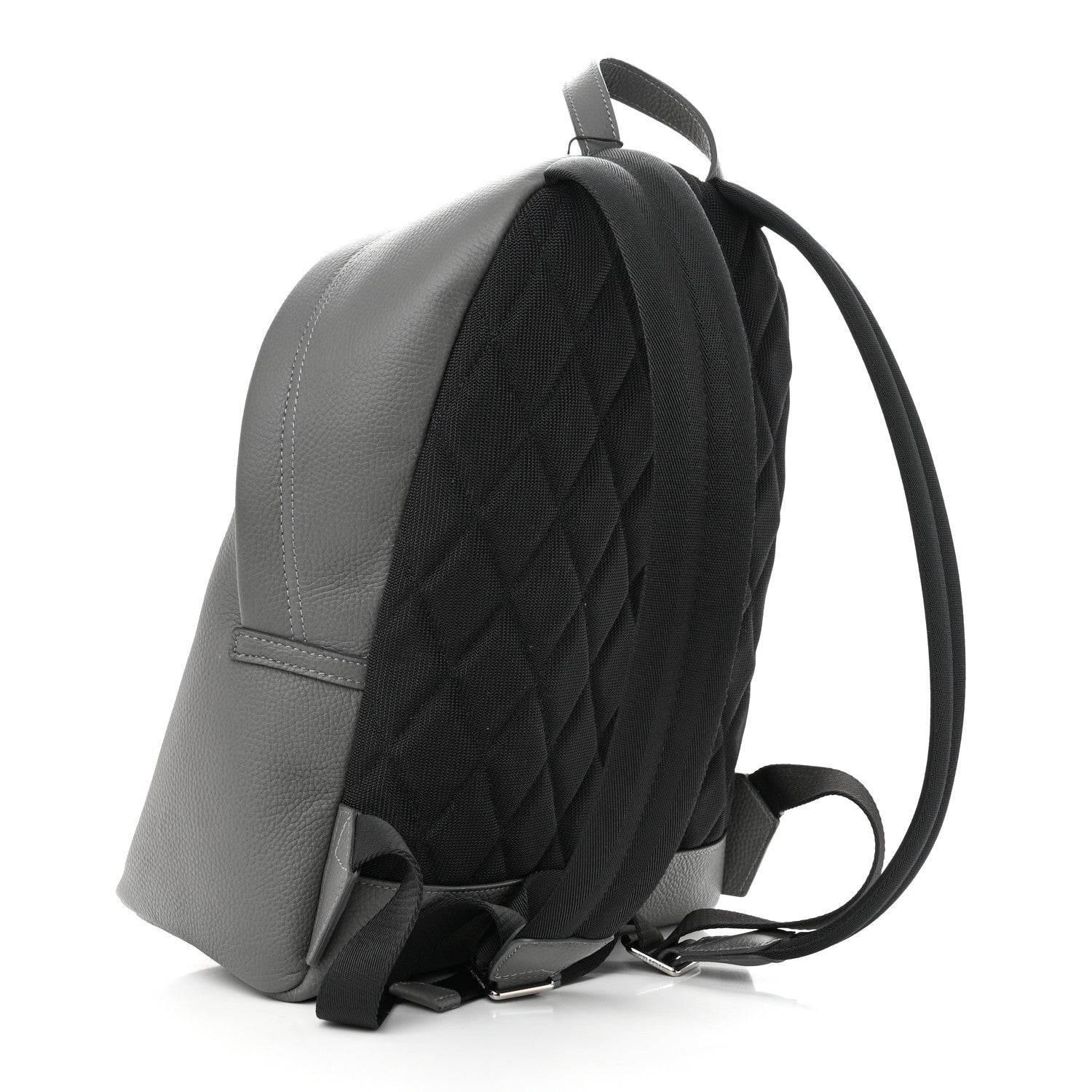 Burberry Calfskin Logo Embossed Backpack Charcoal Grey 3 of 12