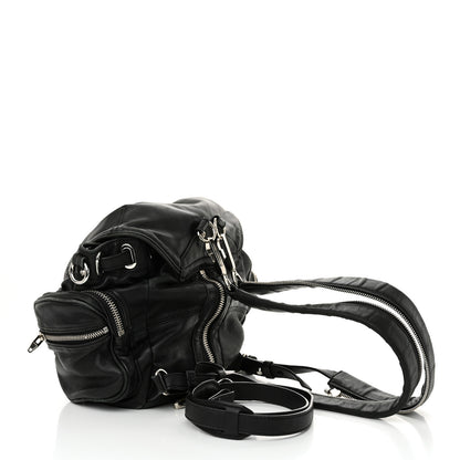 Alexander Wang Lambskin Marti Backpack Bag Washed Black Rhodium Hardware 3 of 14