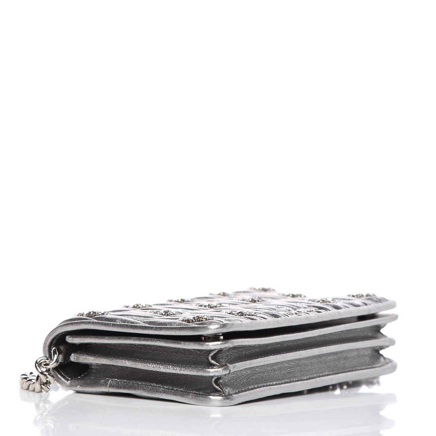 Nappa Crystal Chain Crossbody Cromo