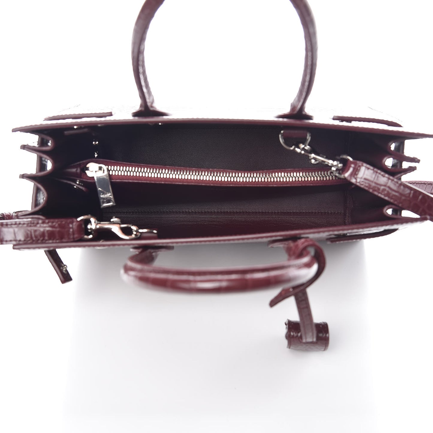 Calfskin Crocodile Embossed Baby Sac De Jour Rouge