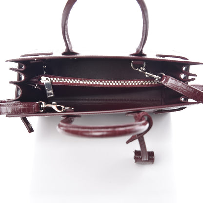 Saint Laurent Calfskin Crocodile Embossed Baby Sac De Jour Rouge 5 of 11