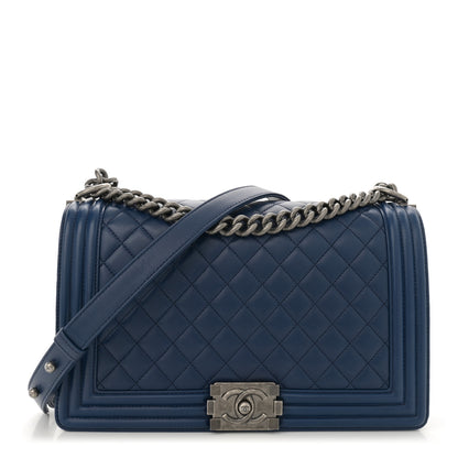 Chanel Lambskin Quilted New Medium Boy Flap Navy 1 of 11