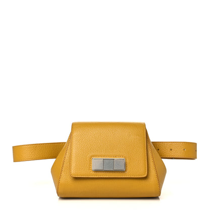 Bottega Veneta Grained Calfskin Geometric Belt Bag Mustard Yellow 1 of 8