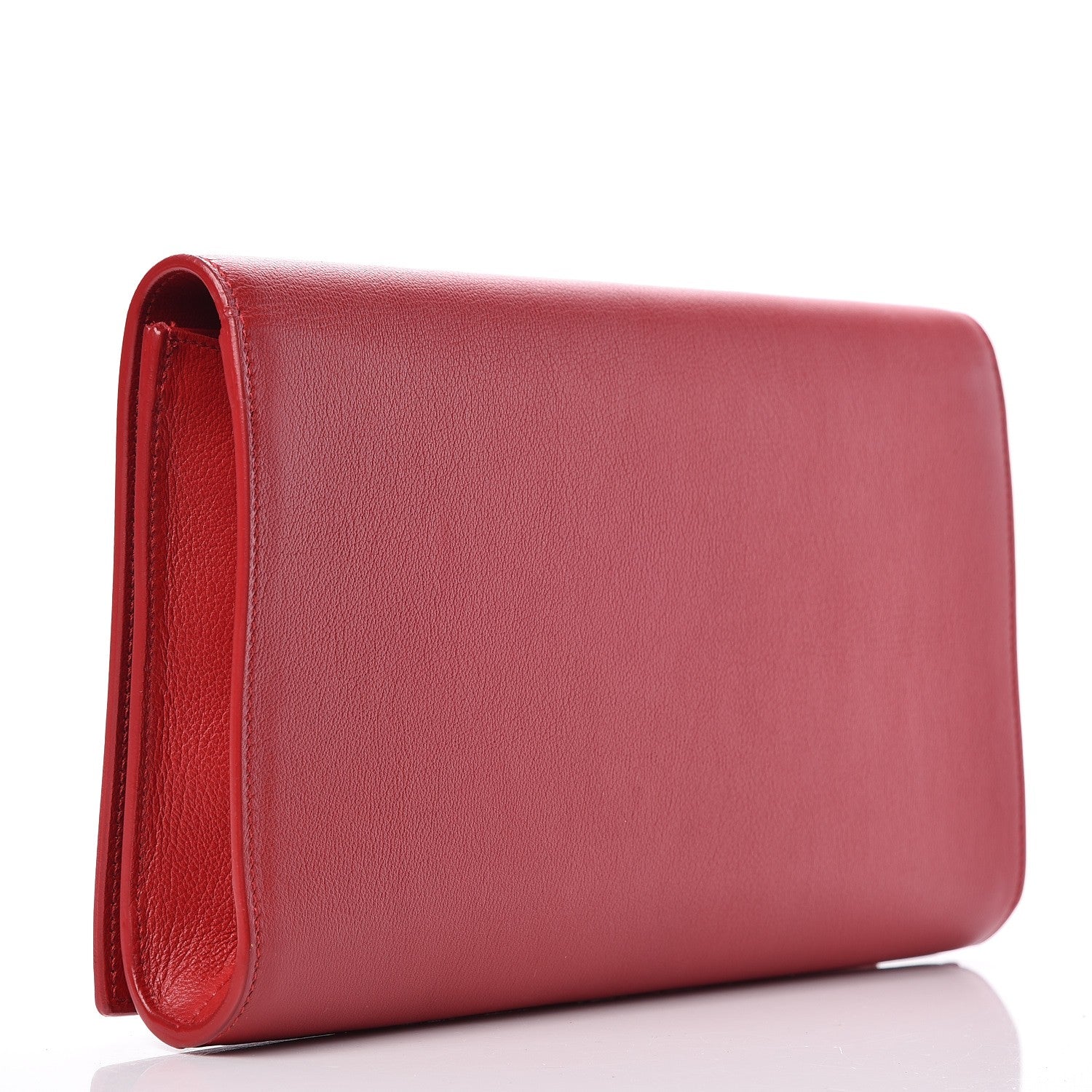 Saint Laurent Calfskin Monogram Large Belle De Jour Clutch Red 3 of 6