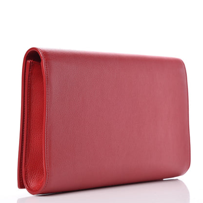 Saint Laurent Calfskin Monogram Large Belle De Jour Clutch Red 3 of 6