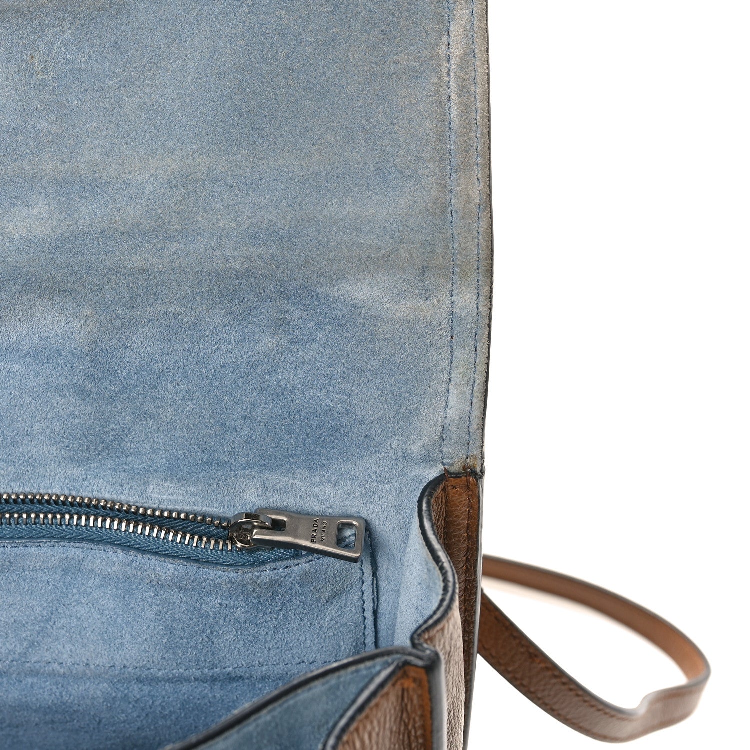 Prada Glace Calfskin Large Soft Cahier Bag Brown 11 of 12