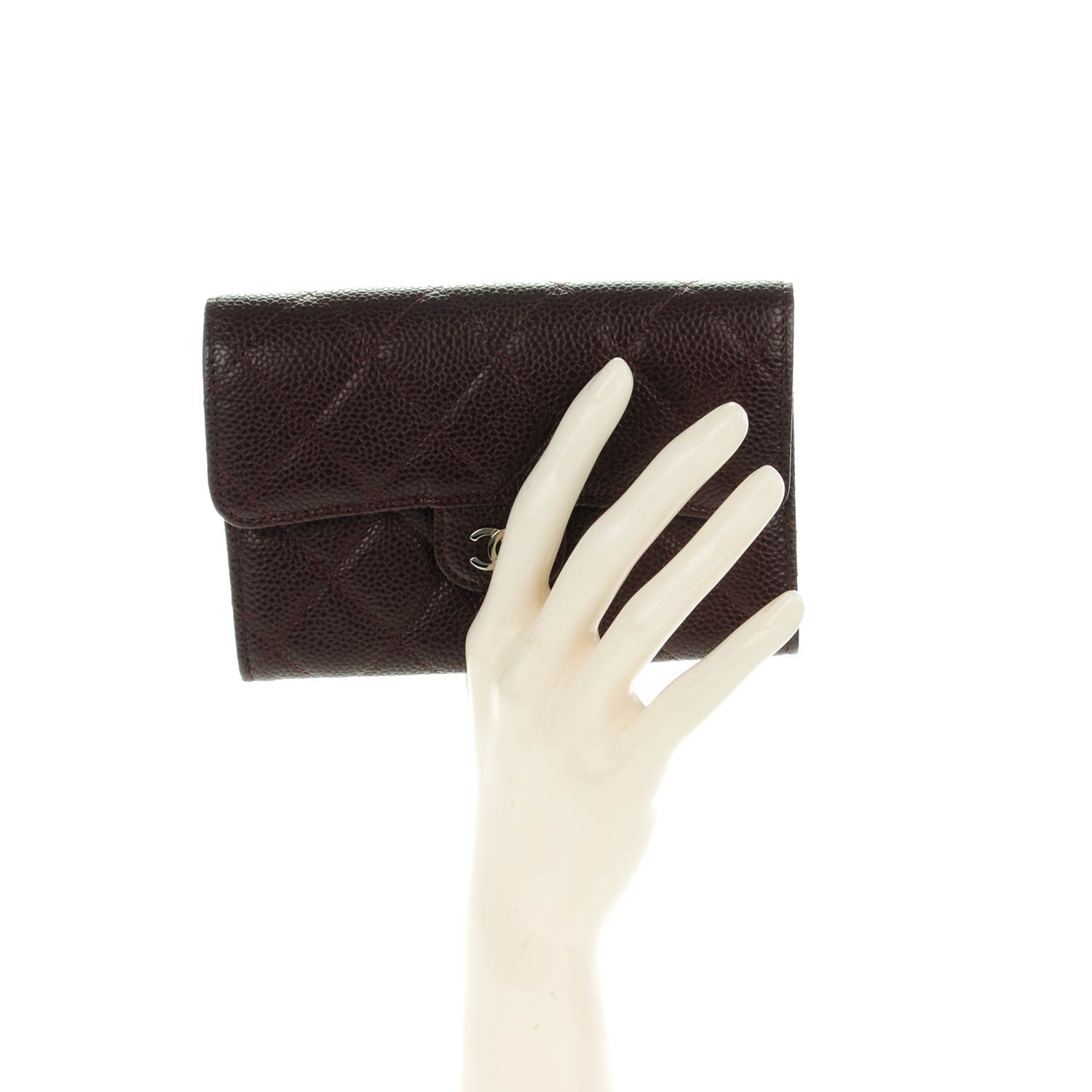 Chanel Caviar Quilted Small Flap Wallet Burgundy 2 of 8