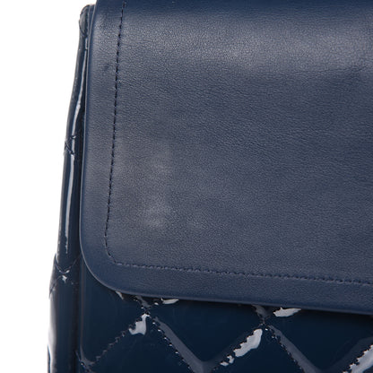 Chanel Patent Quilted Maxi Double Flap Navy Blue 11 of 14