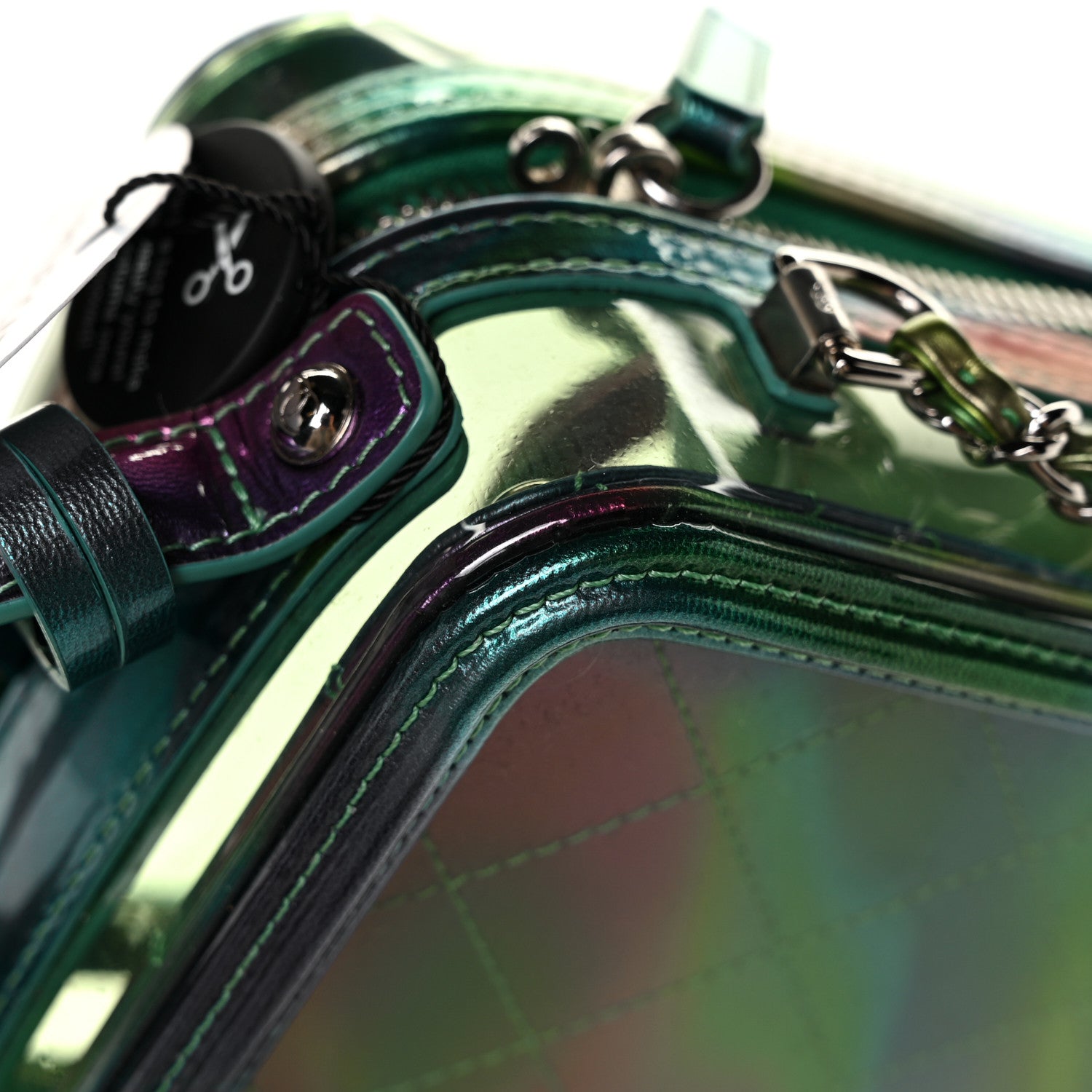 Chanel PVC Patent Calfskin Patent Lambskin Vertical Vanity Case Green 12 of 14
