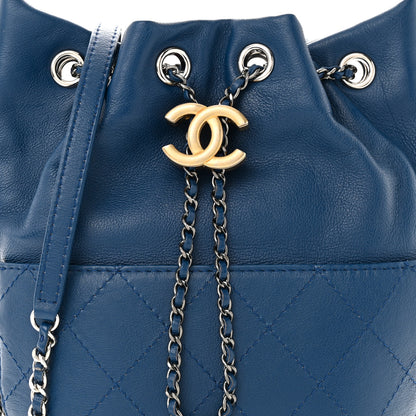 Chanel Calfskin Quilted Small Gabrielle Bucket Dark Blue 8 of 11