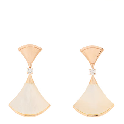 Bulgari 18K Rose Gold Diamond Mother of Pearl Divas' Dream Earrings 1 of 5