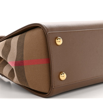 Burberry Calfskin Mega Check Mini Banwell Tote Earth 9 of 11
