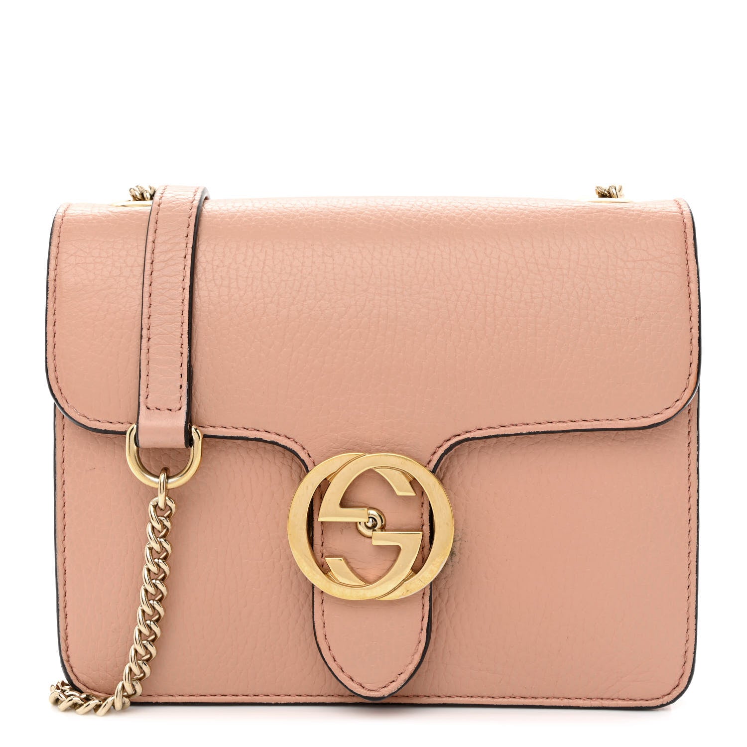 Gucci Dollar Calfskin Small Interlocking G Shoulder Bag Soft Pink 1 of 11