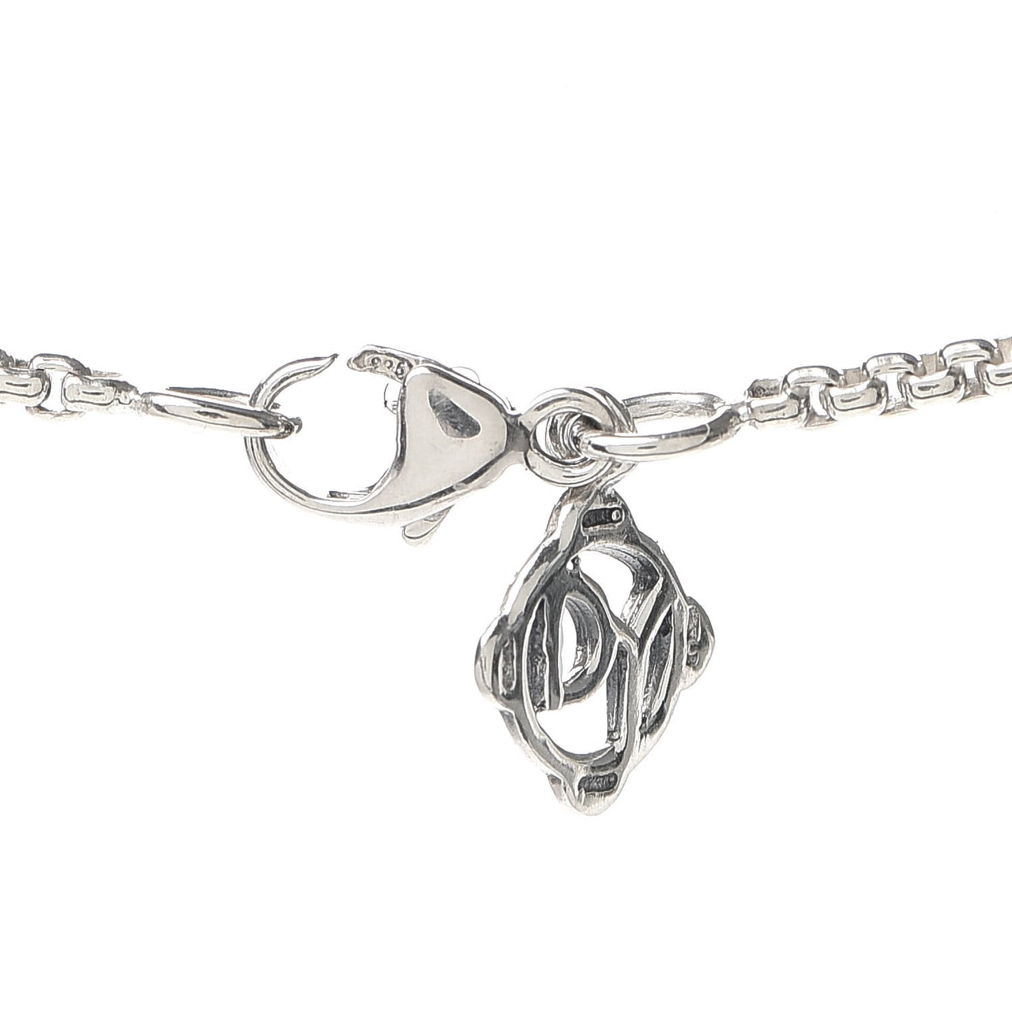 Sterling Silver 18K White Gold Diamond Pave Ball Pendant Necklace