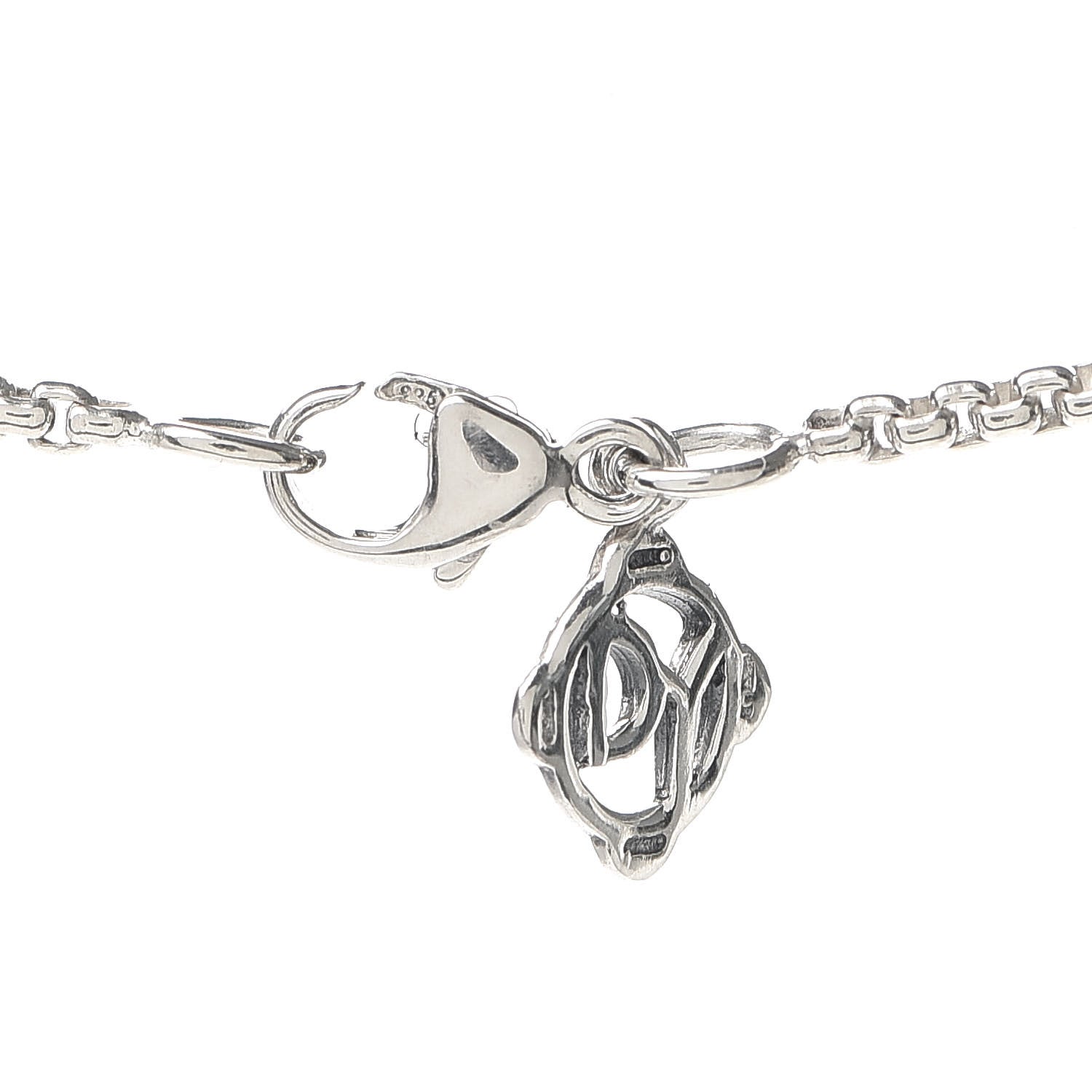 David Yurman Sterling Silver 18K White Gold Diamond Pave Ball Pendant Necklace 4 of 4