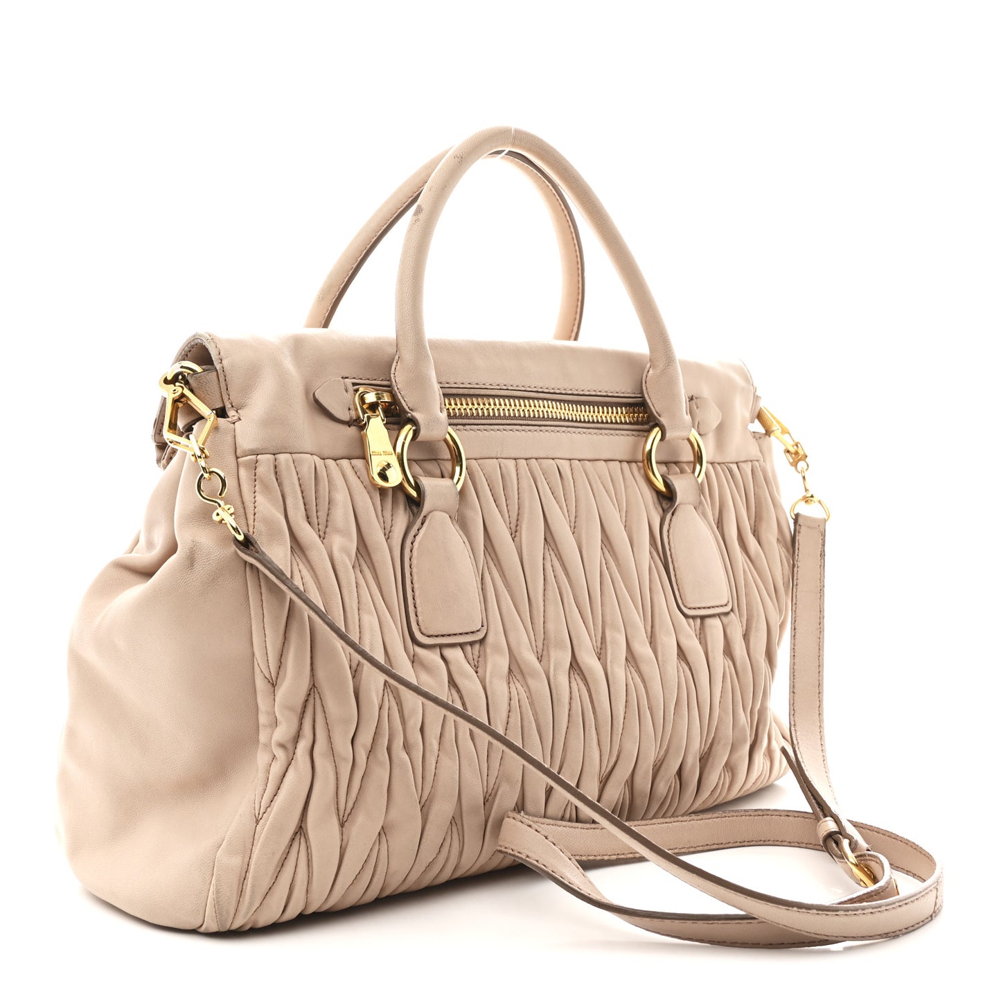 Nappa Matelasse Top Handle Bag Cammeo