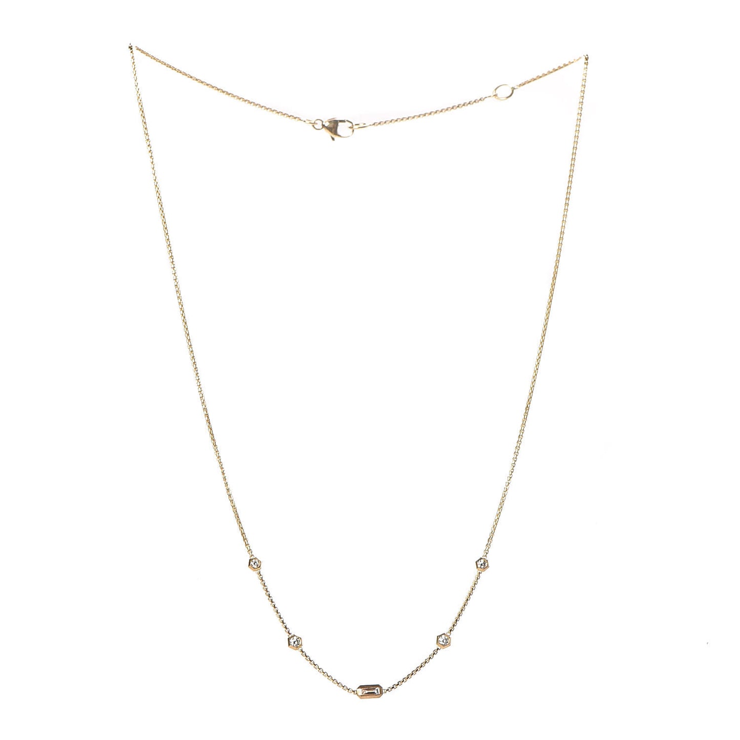18K Yellow Gold Diamond Novella Necklace
