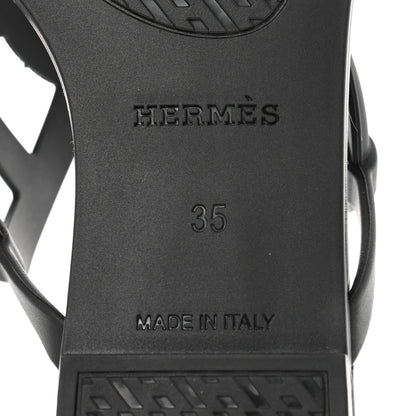 Hermes Rubber Womens Egerie Sandals 35 Black 8 of 9