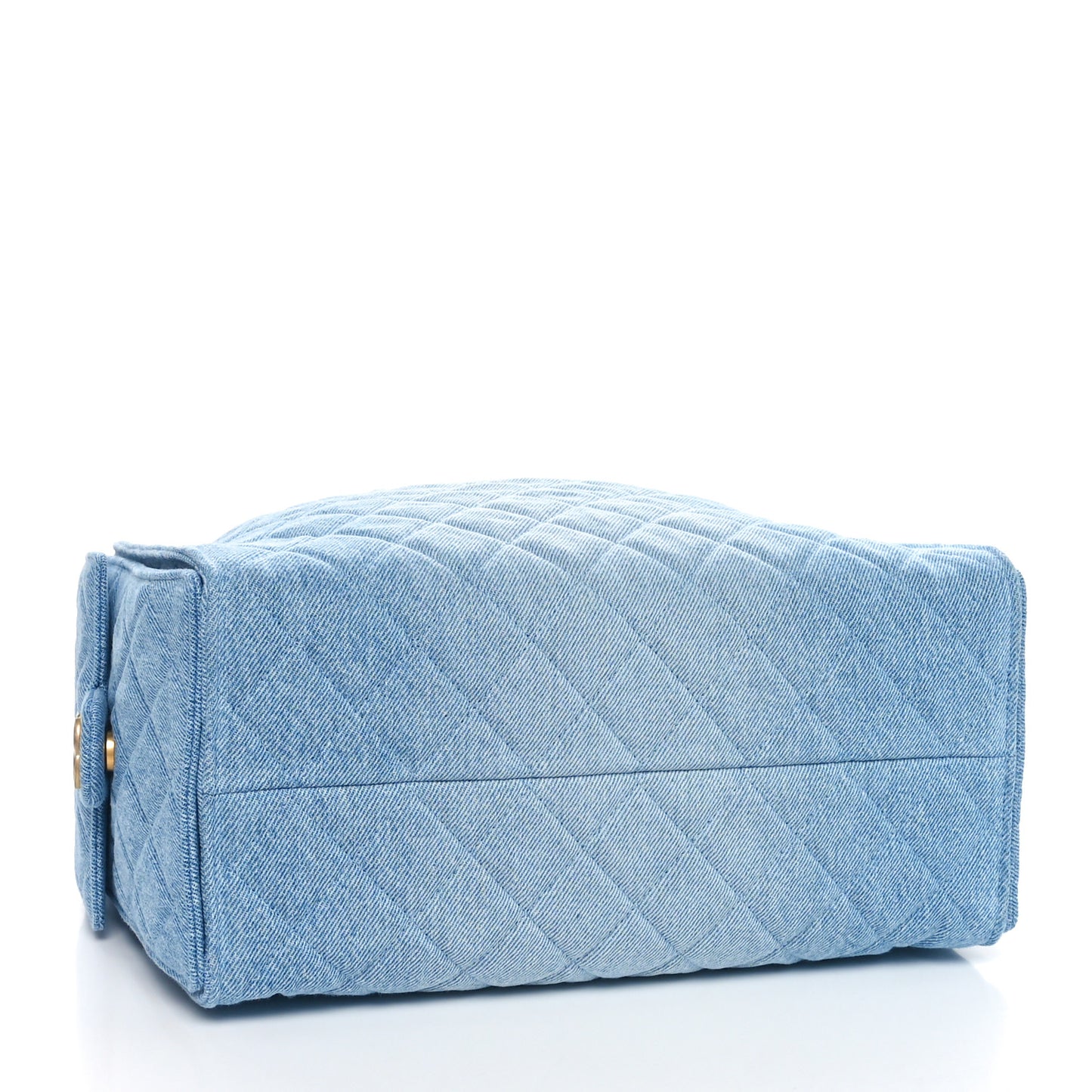 Washed Denim Quilted Medium Chanel 25 Handbag Blue