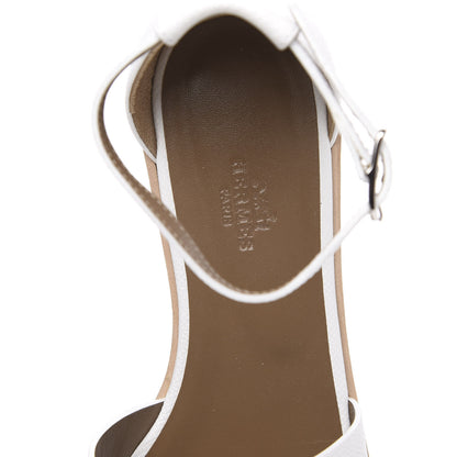 Hermes Epsom Santorini Sandals 37.5 White 6 of 9
