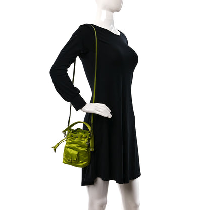 Fendi Nylon Ninfa Vitello King Cuoio Mini Mon Tresor Bucket Bag Wasabi 2 of 10