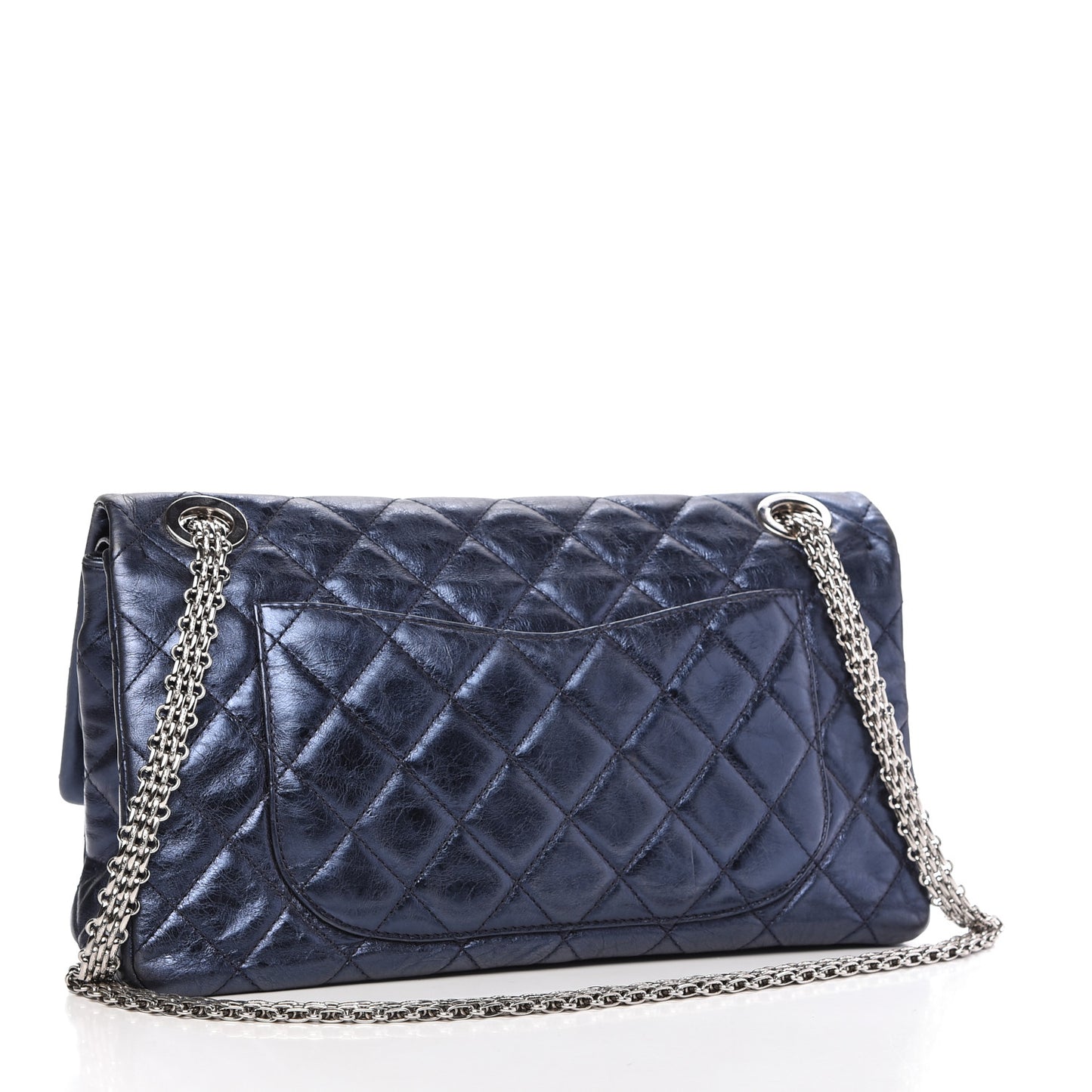 Metallic Aged Calfskin Quilted 2.55 Reissue 226 Flap Blue