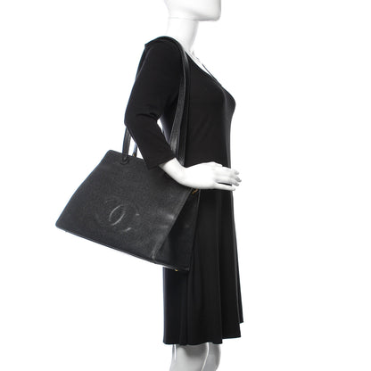 Chanel Caviar Large CC Shoulder Bag Black 2 of 13