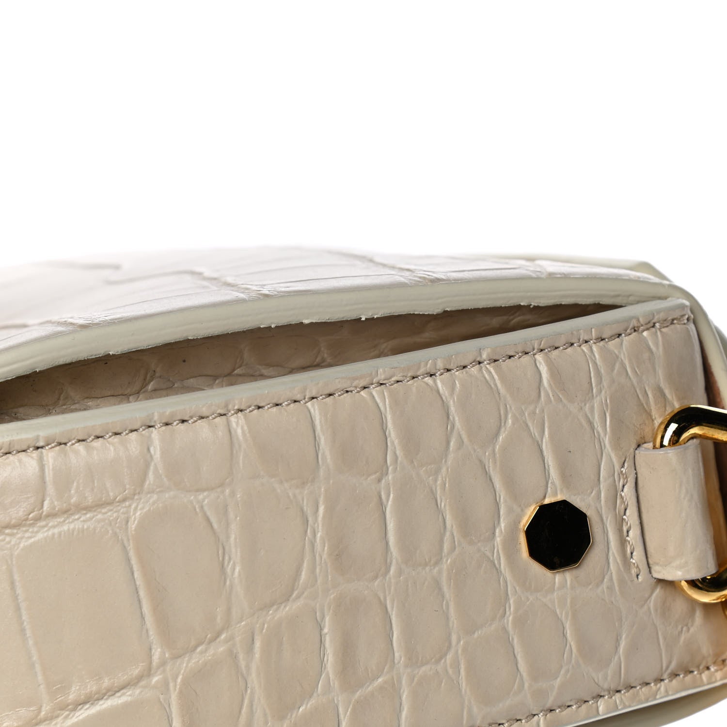 Alexander McQueen Calfskin Crocodile Embossed Box Shoulder Bag 16 Cream 15 of 19