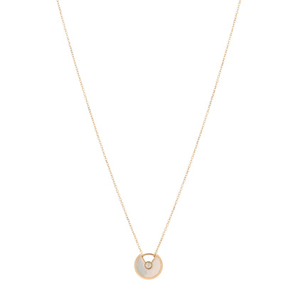 Cartier 18K Yellow Gold Diamond Mother of Pearl XS Amulette de Cartier Pendant Necklace 1 of 3