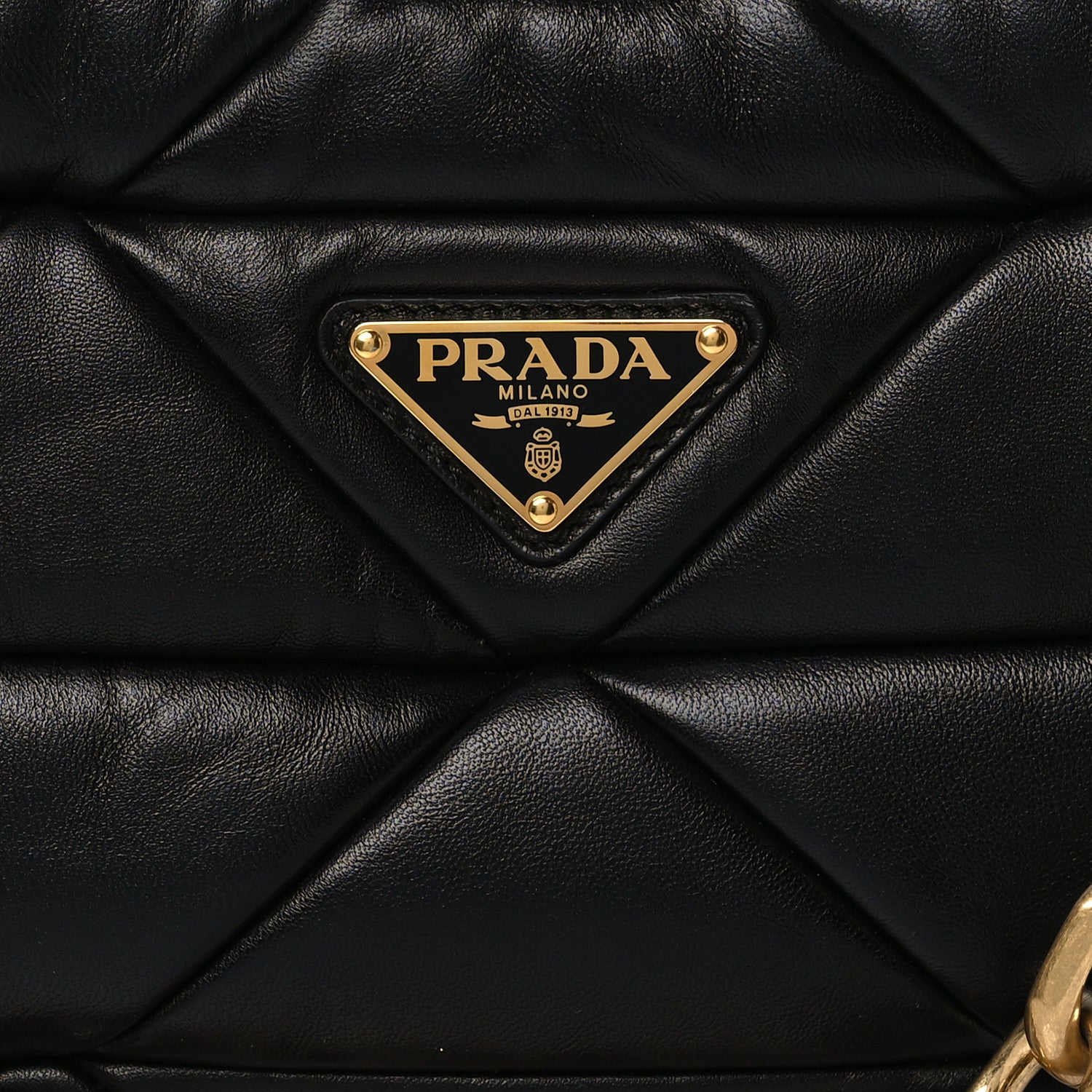 Prada Nappa Re-Nylon Triangle Quilted Patchwork System Shoulder Bag Black 6 of 8